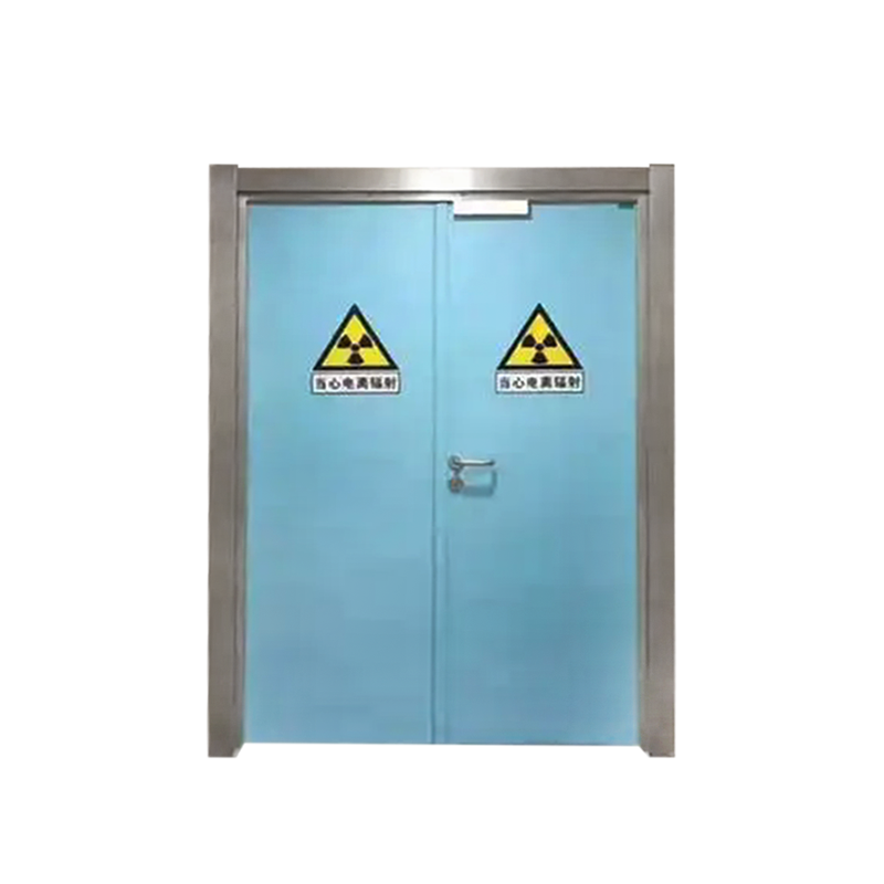 OSIDEK heavy-duty double-leaf swing lead-lined door, an architectural shielding component designed for hospital radiology departments.