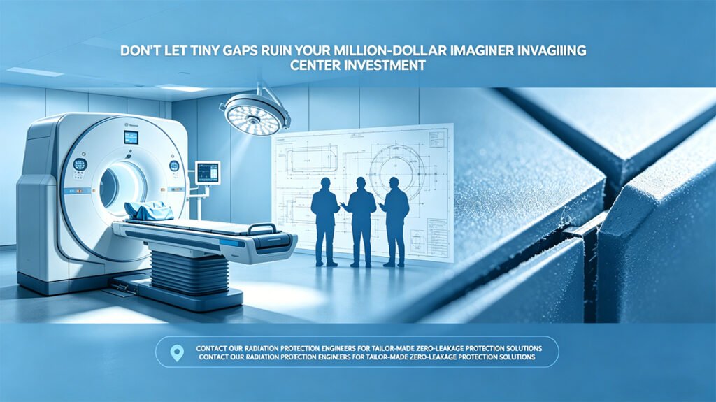 Conceptual rendering of a secure hospital imaging center, highlighting OSIDEK's call to action for tailor-made zero-leakage radiation shielding engineering solutions.