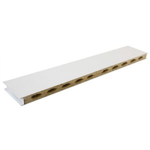 Authentic physical sample of OSIDEK machine-made magnesium oxysulfate cleanroom sandwich panel, displaying the T&G joint and moisture-resistant high-strength core.