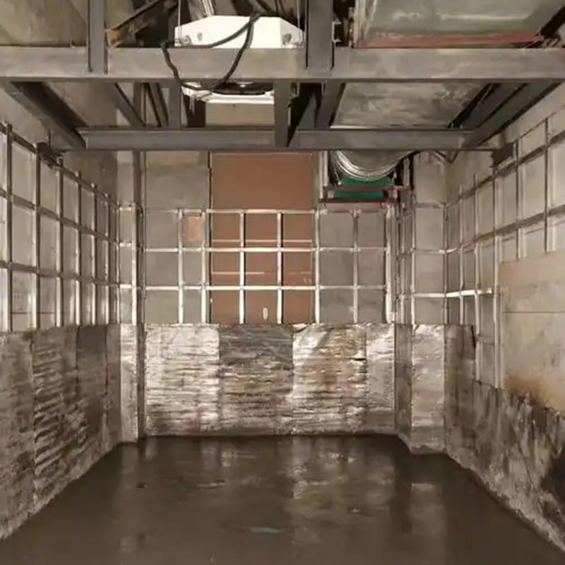 On-site construction of heavy-duty structural metal framing and foundational radiation shielding infrastructure for a hospital CT and DR imaging room by OSIDEK.